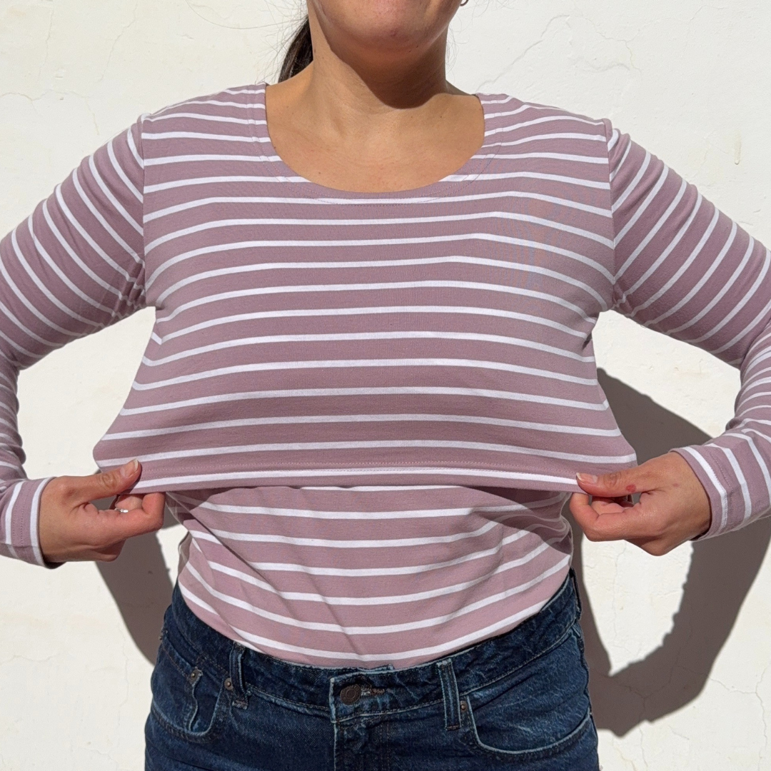 Long sleeve nursing t-shirt - Amelia Rosa