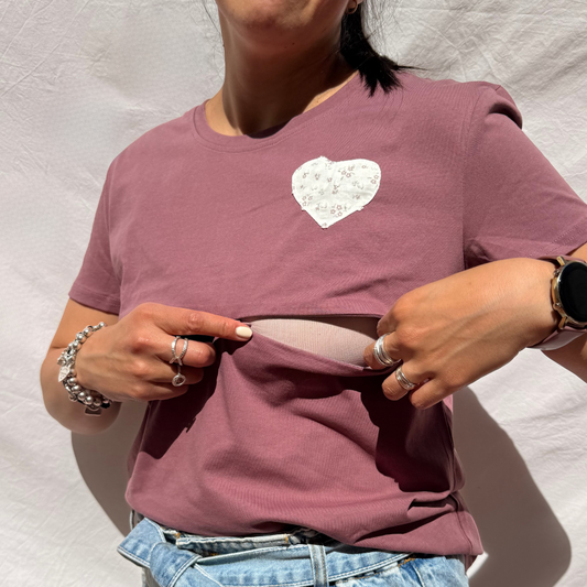 Camiseta lactancia materna Emma - Burdeo