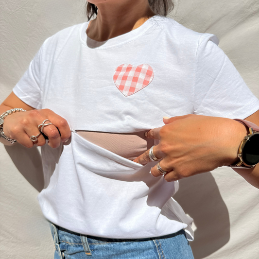 Camiseta lactancia materna Emma - Blanca