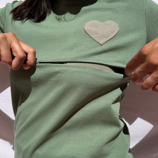 Camiseta lactancia materna Emma - Verde