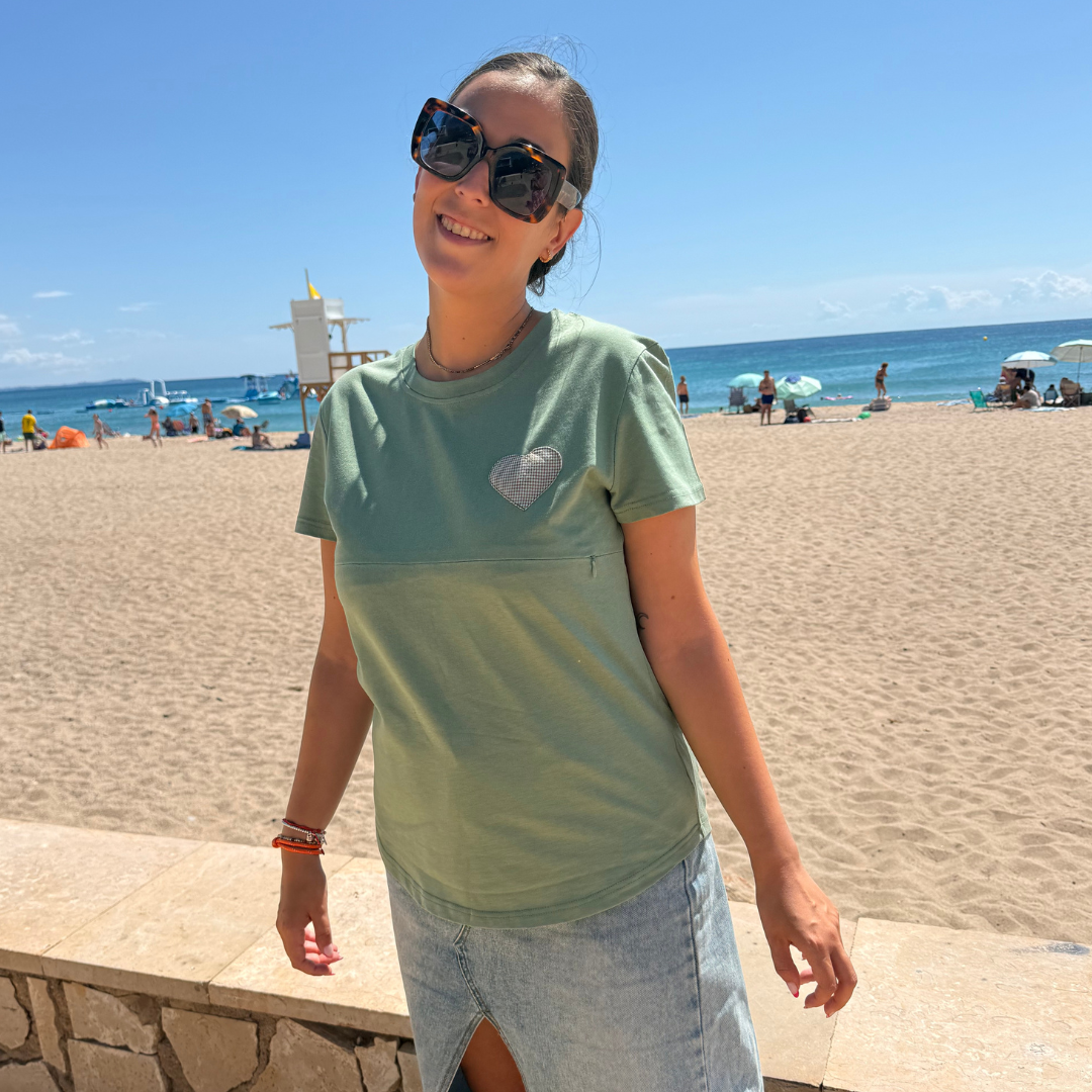 Camiseta lactancia materna Emma - Verde