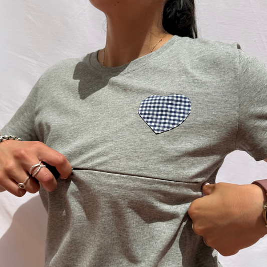 Camiseta lactancia materna Emma - Gris