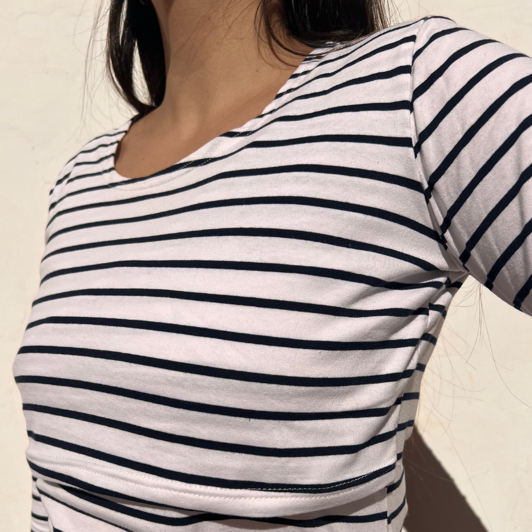 Long sleeve nursing t-shirt - Amelia Blue 