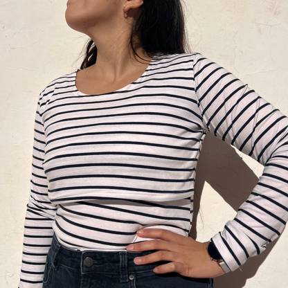 Long sleeve nursing t-shirt - Amelia Blue 