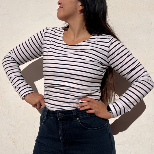 Long sleeve nursing t-shirt - Amelia Blue 