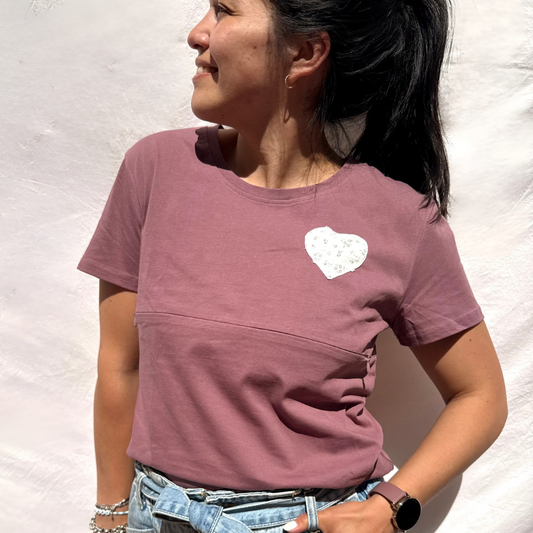 Camiseta lactancia materna Emma - Burdeo