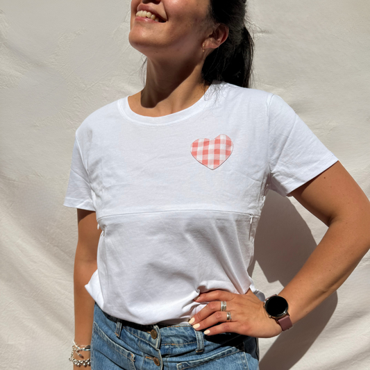 Camiseta lactancia materna Emma - Blanca