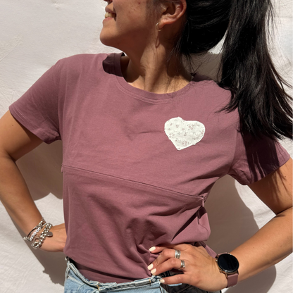 Camiseta lactancia materna Emma - Burdeo