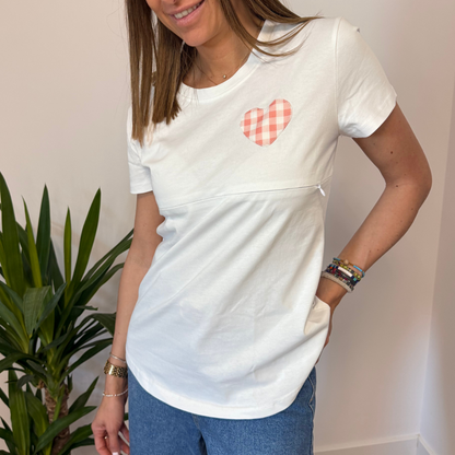 Camiseta lactancia materna Emma - Blanca