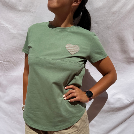 Camiseta lactancia materna Emma - Verde