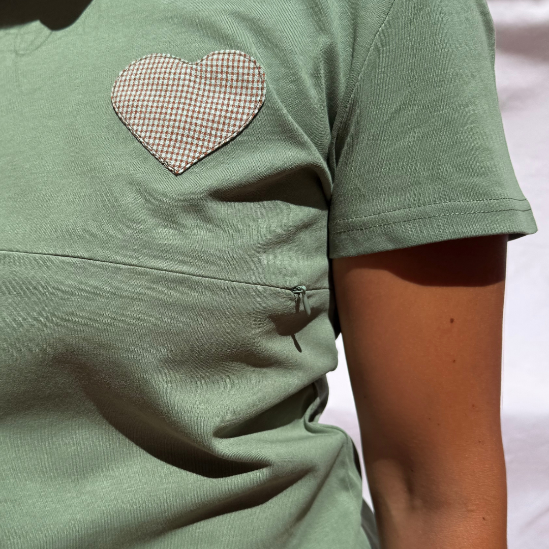 Camiseta lactancia materna Emma - Verde