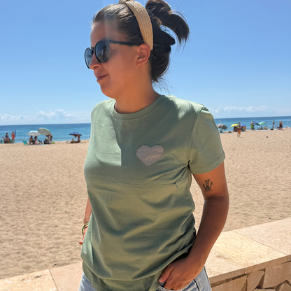 Camiseta lactancia materna Emma - Verde
