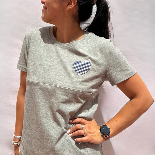 Camiseta lactancia materna Emma - Gris