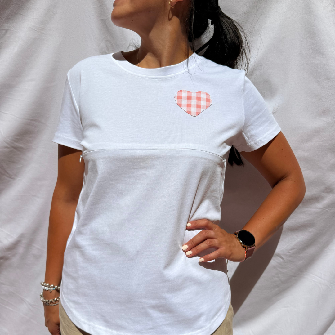 Camiseta lactancia materna Emma - Blanca