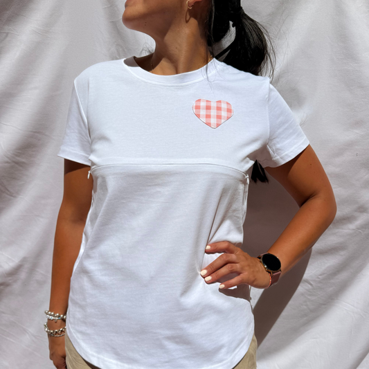 Camiseta lactancia materna Emma - Blanca